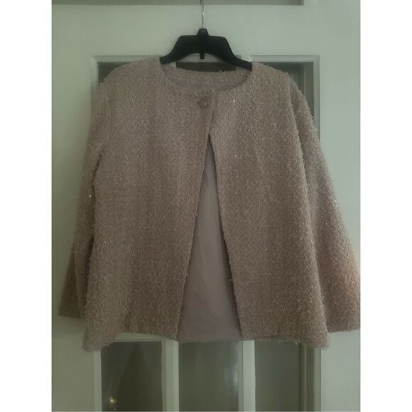 Erin London light pink sequin jacket size Large - Picture 1 of 6